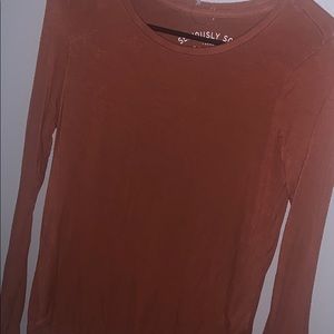 burnt orange flattering long sleeve